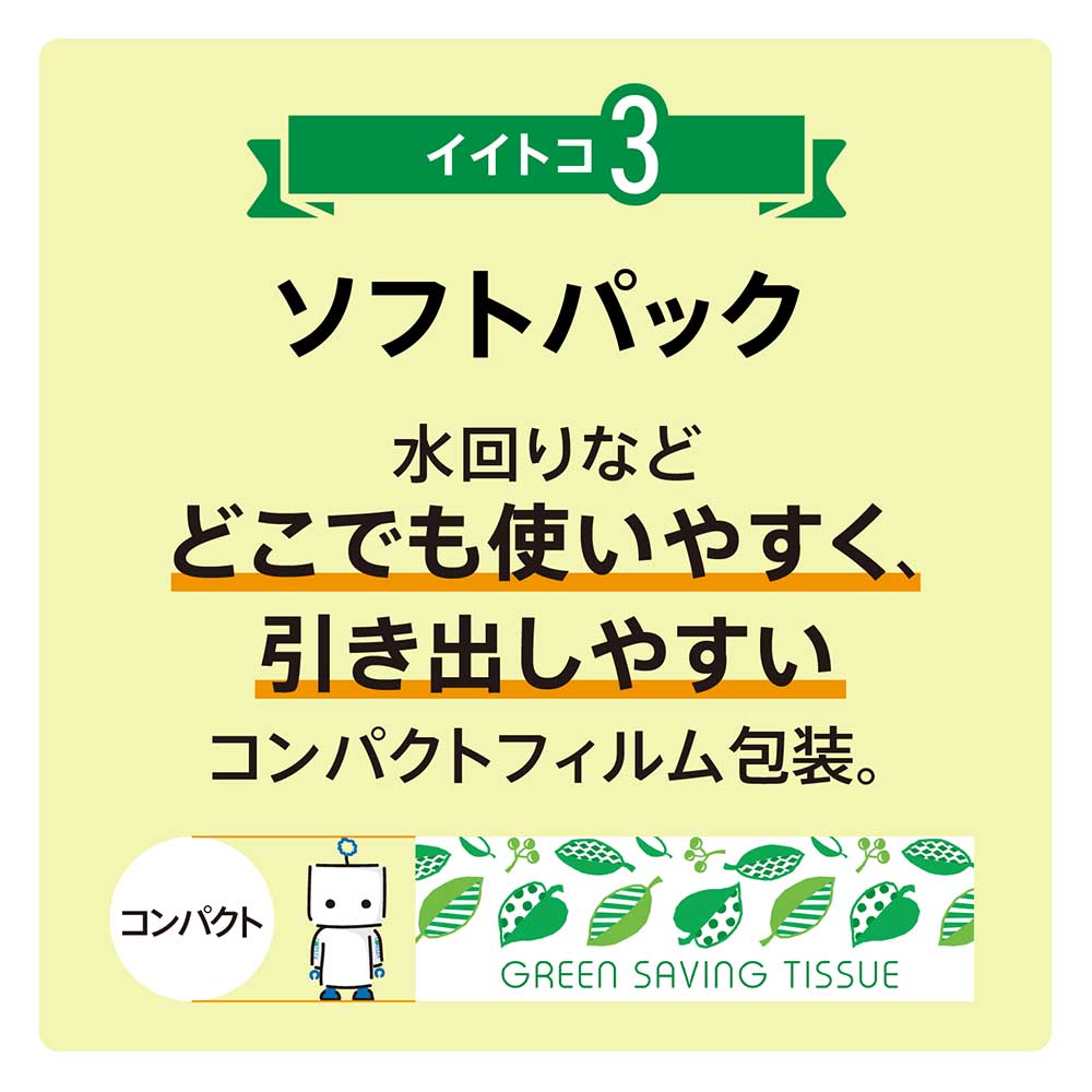 使い勝手◎】コアレックス グリーンセービング ソフトパックティシュー