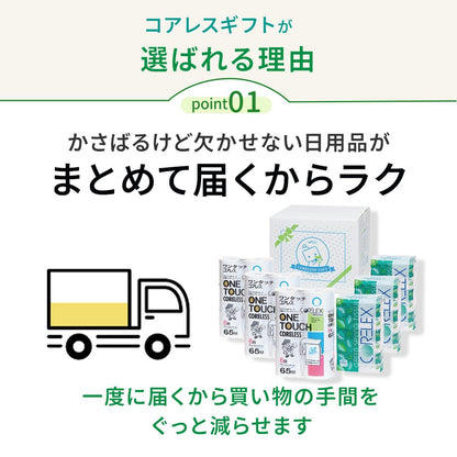 【公式最安値】 ワンタッチコアレスギフトダブル｜トイレットロール 18ロール & ソフトパックティシュー18パック 便利な芯なしギフト