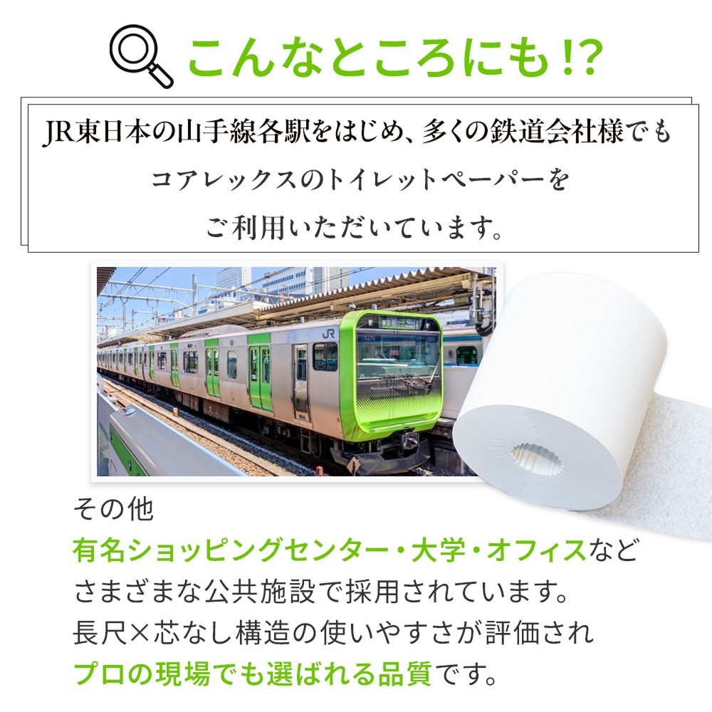 【公式最安値】 業務用コアレス シングル 200m｜6ロール｜8パック（芯なし・細穴） 長巻でコンパクト