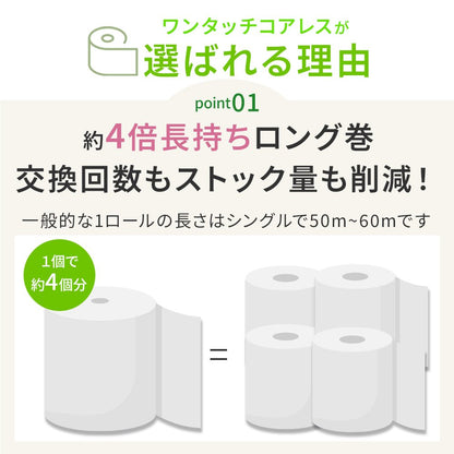 【公式最安値】 業務用 ワンタッチコアレス 200m シングル 6ロール 8パック入 （48ロール） コアレックス トイレットペーパー 芯なし（太穴） リサイクルパルプ 再生紙 無香料 ケース販売