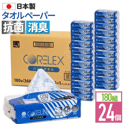 【公式最安値】 ハンドタオル 180組｜24パック（6パック×4入）［ ソフトパック ］ 消臭効果
